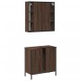 Set de muebles baño 2 pzas madera contrachapada marrón roble de , Muebles de baño - Ref: Foro24-3214724, Precio: 133,62 €, De...