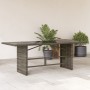 Mesa de jardín superficie de vidrio ratán PE gris 190x80x74 cm de , Mesas de jardín - Ref: Foro24-365306, Precio: 182,42 €, D...