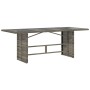 Garden table glass surface PE rattan gray 190x80x74 cm by , Garden tables - Ref: Foro24-365306, Price: 182,42 €, Discount: %