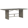 Garden table glass surface PE rattan gray 190x80x74 cm by , Garden tables - Ref: Foro24-365306, Price: 182,42 €, Discount: %