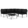 6-piece garden furniture set with black PVC cushions by vidaXL, Garden sets - Ref: Foro24-48588, Price: 358,98 €, Discount: %