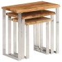 Set of 3 stackable tables with natural edge solid acacia wood by , Side tables - Ref: Foro24-372761, Price: 225,91 €, Discoun...