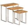 Set of 3 stackable tables with natural edge solid acacia wood by , Side tables - Ref: Foro24-372761, Price: 225,91 €, Discoun...