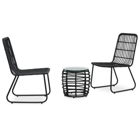 3-piece black synthetic rattan garden table and chairs set by vidaXL, Garden sets - Ref: Foro24-48585, Price: 115,85 €, Disco...