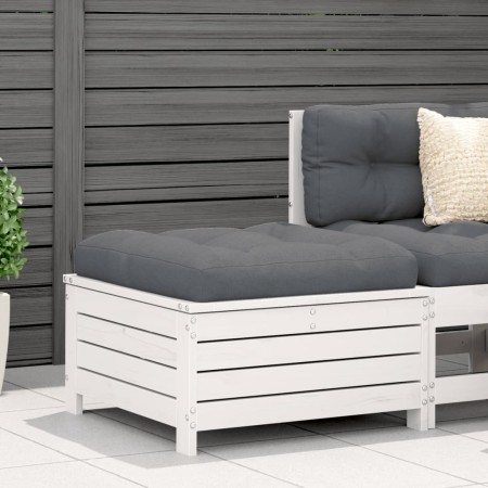 Gartenhocker mit Kissen aus massivem weißem Kiefernholz von , Outdoor-Sofas - Ref: Foro24-844927, Preis: 116,63 €, Rabatt: %