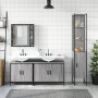 Set de armario de baño 4 pzas madera contrachapada gris sonoma de , Muebles de baño - Ref: Foro24-3214753, Precio: 276,99 €, ...