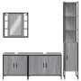 4-teiliges Badezimmerschrank-Set aus grauem Sonoma-Sperrholz von , Badezimmermöbel - Ref: Foro24-3214753, Preis: 276,99 €, Ra...