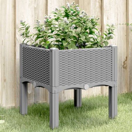 Jardinera con patas PP gris claro 40x40x42 cm de , Maceteros y jardineras - Ref: Foro24-367887, Precio: 27,43 €, Descuento: %