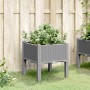 Planter with legs PP light gray 40x40x42 cm by , Pots and planters - Ref: Foro24-367887, Price: 27,49 €, Discount: %