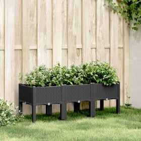 Planter with legs PP black 120x40x42 cm by , Pots and planters - Ref: Foro24-367898, Price: 66,88 €, Discount: %