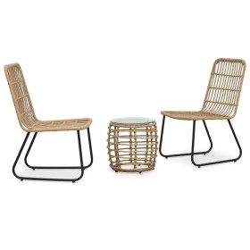 Garden table and chairs set 3 pieces oak-colored synthetic rattan by vidaXL, Garden sets - Ref: Foro24-48583, Price: 129,99 €...