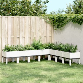 Jardinera con patas PP blanco 200x160x42 cm de , Maceteros y jardineras - Ref: Foro24-367914, Precio: 159,78 €, Descuento: %