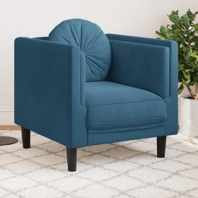 Sillón con cojín terciopelo azul de , Sofás - Ref: Foro24-372630, Precio: 177,99 €, Descuento: %