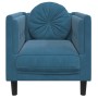 Sillón con cojín terciopelo azul de , Sofás - Ref: Foro24-372630, Precio: 177,72 €, Descuento: %