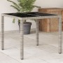 Mesa de jardín superficie vidrio ratán PE gris claro 90x90x75cm de , Mesas de jardín - Ref: Foro24-368122, Precio: 104,99 €, ...