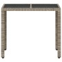 Garden table light gray PE rattan glass surface 90x90x75cm by , Garden tables - Ref: Foro24-368122, Price: 105,19 €, Discount: %