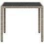 Garden table light gray PE rattan glass surface 90x90x75cm by , Garden tables - Ref: Foro24-368122, Price: 105,19 €, Discount: %