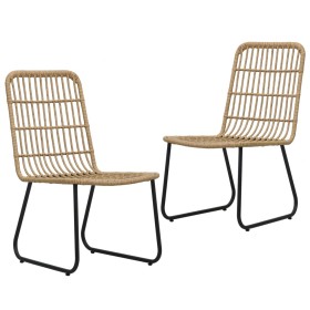 Garden chairs 2 units synthetic rattan color oak by vidaXL, Garden chairs - Ref: Foro24-48582, Price: 218,99 €, Discount: %