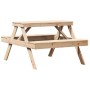 Solid pine wood picnic table 105x134x75 cm by , Garden tables - Ref: Foro24-832567, Price: 106,47 €, Discount: %