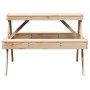 Solid pine wood picnic table 105x134x75 cm by , Garden tables - Ref: Foro24-832567, Price: 106,47 €, Discount: %