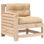 Garden sofa with armrests and cushion in solid pine wood by , Outdoor sofas - Ref: Foro24-844919, Price: 80,15 €, Discount: %