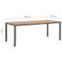 Garden table PE rattan gray solid acacia wood 190x90x75 cm by vidaXL, Garden tables - Ref: Foro24-46108, Price: 202,29 €, Dis...