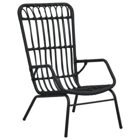 Silla de jardín de ratán sintético negro de vidaXL, Sillas de jardín - Ref: Foro24-48581, Precio: 159,99 €, Descuento: %