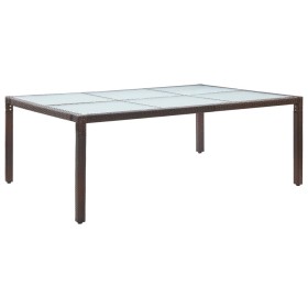 Mesa de comedor de jardín marrón 200x150x74 cm ratán sintético de vidaXL, Mesas de jardín - Ref: Foro24-46128, Precio: 250,99...