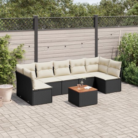 8-teiliges Gartensofa-Set und schwarze synthetische Rattankissen von , Gartensets - Ref: Foro24-3255902, Preis: 464,85 €, Rab...