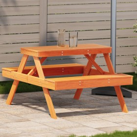 Picnic table solid wax brown pine wood 105x134x75 cm by , Garden tables - Ref: Foro24-844649, Price: 127,23 €, Discount: %