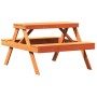 Mesa de pícnic madera maciza de pino marrón cera 105x134x75 cm de , Mesas de jardín - Ref: Foro24-844649, Precio: 127,99 €, D...