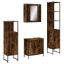 4-piece smoke oak plywood bathroom furniture set by , Bathroom furniture - Ref: Foro24-3214772, Price: 267,92 €, Discount: %