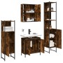 Set de muebles de baño 4 piezas madera contrachapada roble humo de , Muebles de baño - Ref: Foro24-3214772, Precio: 267,92 €,...