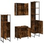 4-piece smoke oak plywood bathroom furniture set by , Bathroom furniture - Ref: Foro24-3214772, Price: 267,92 €, Discount: %