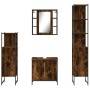 4-piece smoke oak plywood bathroom furniture set by , Bathroom furniture - Ref: Foro24-3214772, Price: 267,92 €, Discount: %