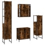 4-piece smoke oak plywood bathroom furniture set by , Bathroom furniture - Ref: Foro24-3214772, Price: 267,92 €, Discount: %