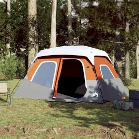 Family tent with LED 6 people quick opening gray orange by , tents - Ref: Foro24-94309, Price: 177,99 €, Discount: %