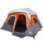 Family tent with LED 6 people quick opening gray orange by , tents - Ref: Foro24-94309, Price: 178,21 €, Discount: %