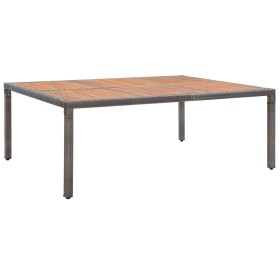 Garden table PE rattan and gray acacia wood 200x150x74 cm by vidaXL, Garden tables - Ref: Foro24-46135, Price: 259,99 €, Disc...