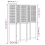 5-teilige Trennwand aus weißem Paulownia-Massivholz von , Raumteiler - Ref: Foro24-358728, Preis: 162,59 €, Rabatt: %