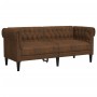 Sofá chesterfield de 2 plazas tela marrón de , Sofás - Ref: Foro24-372555, Precio: 325,49 €, Descuento: %