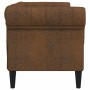 Sofá chesterfield de 2 plazas tela marrón de , Sofás - Ref: Foro24-372555, Precio: 325,49 €, Descuento: %