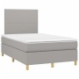 Cama box spring con colchón y LED tela gris claro 120x190 cm de , Camas y somieres - Ref: Foro24-3270232, Precio: 419,70 €, D...