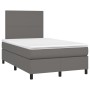 Cama box spring con colchón LED cuero sintético gris 120x190 cm de , Camas y somieres - Ref: Foro24-3270285, Precio: 401,89 €...