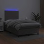 Cama box spring con colchón LED cuero sintético gris 120x190 cm de , Camas y somieres - Ref: Foro24-3270285, Precio: 401,89 €...