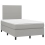 Cama box spring con colchón y LED tela gris claro 120x190 cm de , Camas y somieres - Ref: Foro24-3270183, Precio: 419,82 €, D...