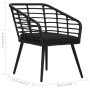 3-piece black synthetic rattan garden table and chairs set by vidaXL, Garden sets - Ref: Foro24-48579, Price: 220,85 €, Disco...