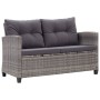 2-seater garden sofa with gray synthetic rattan cushions 124 cm by vidaXL, Outdoor sofas - Ref: Foro24-46154, Price: 299,78 €...