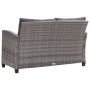 2-Sitzer-Gartensofa mit grauen synthetischen Rattankissen 124 cm von vidaXL, Outdoor-Sofas - Ref: Foro24-46154, Preis: 299,34...