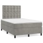 Cama box spring colchón y LED terciopelo gris claro 120x190 cm de , Camas y somieres - Ref: Foro24-3270335, Precio: 430,36 €,...